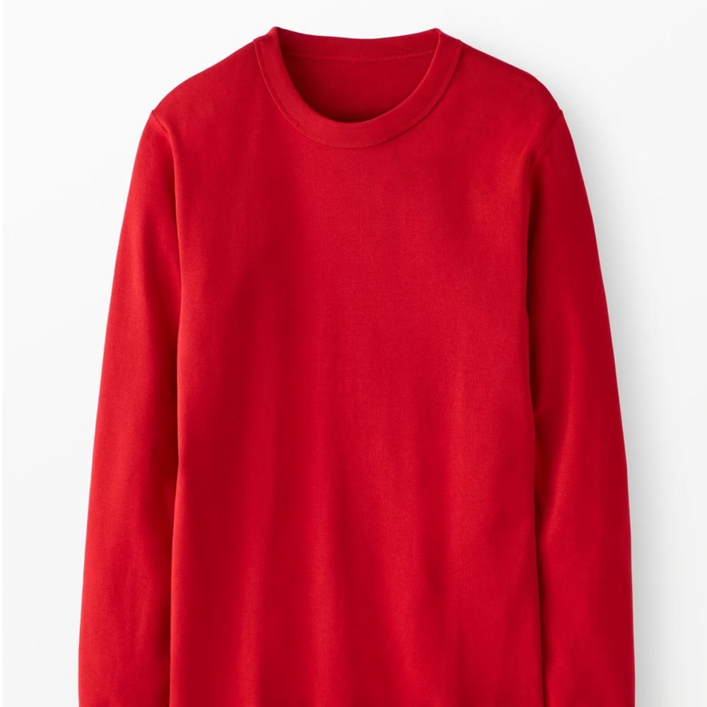 Hanna Andersson 100% Organic Cotton Adult Long John Pajama Top in Scarlet Red